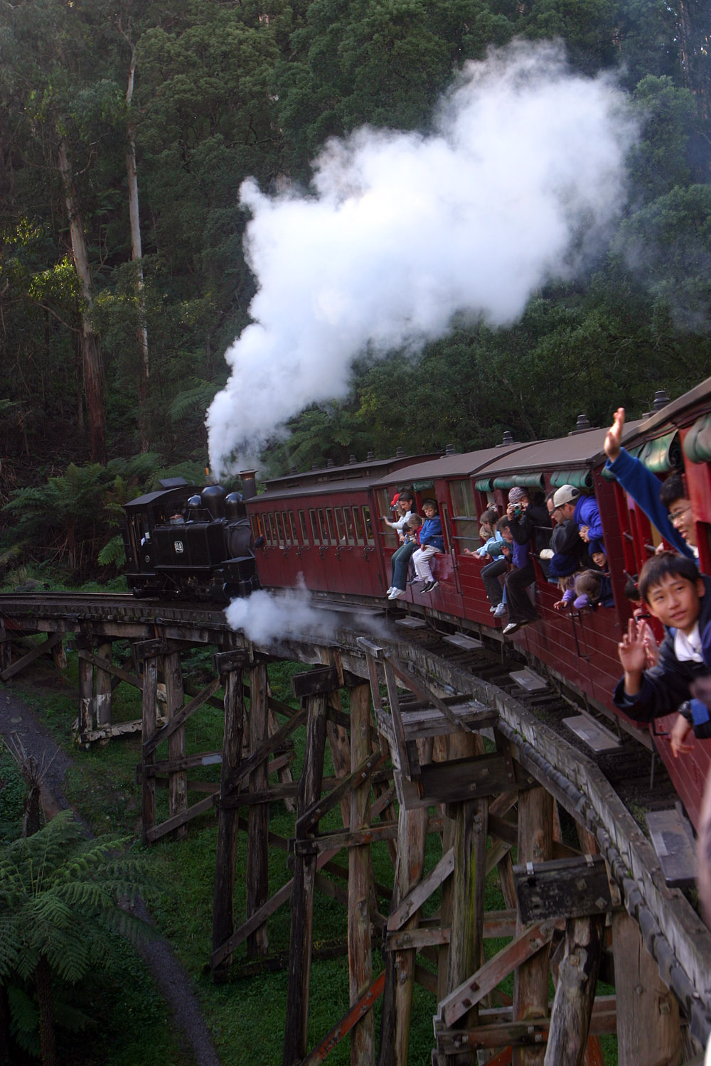 Historic steam train scenery connected with Puffing Billy Railway visitor planning